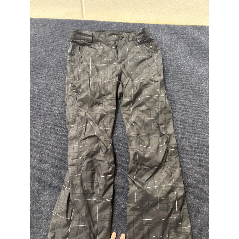 Columbia Snow Pants Womens Small Black Check Insulated Skiing Bootcut Lined